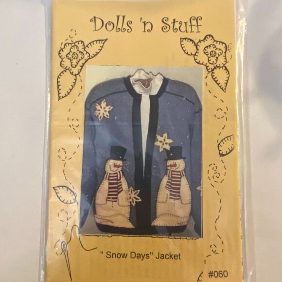 Crawford Designs 060 Pattern Snow Days Jacket Stencil Christmas Craft Grandma - Picture 2 of 6